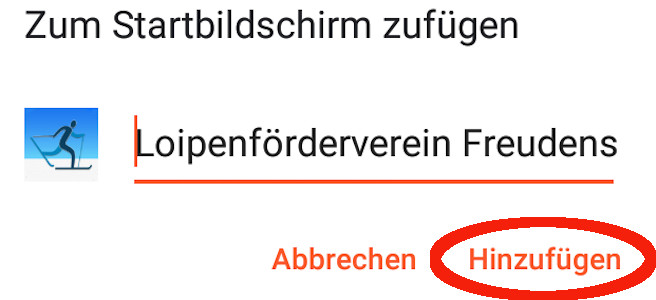 hinzufuegen bestaetigen